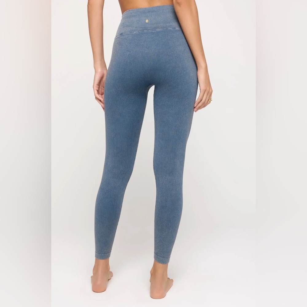 SPIRITUAL GANGSTER Love Sculpt 7/8 Legging Orion Blue yoga denim distressed chic